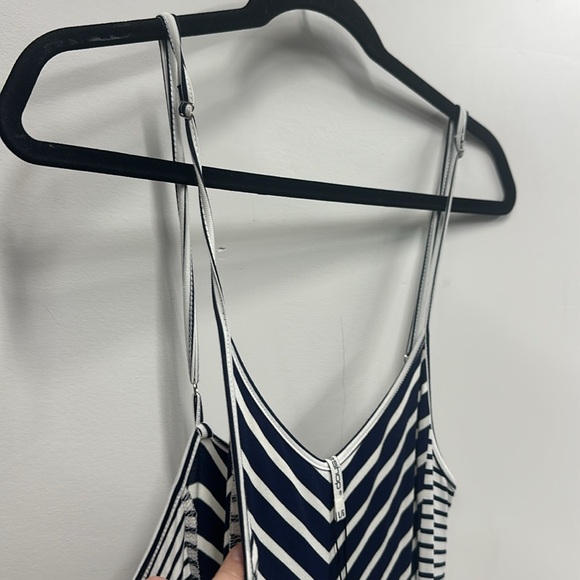 New Leshop stripe navy maxi Sun dress L - Picture 4 of 7